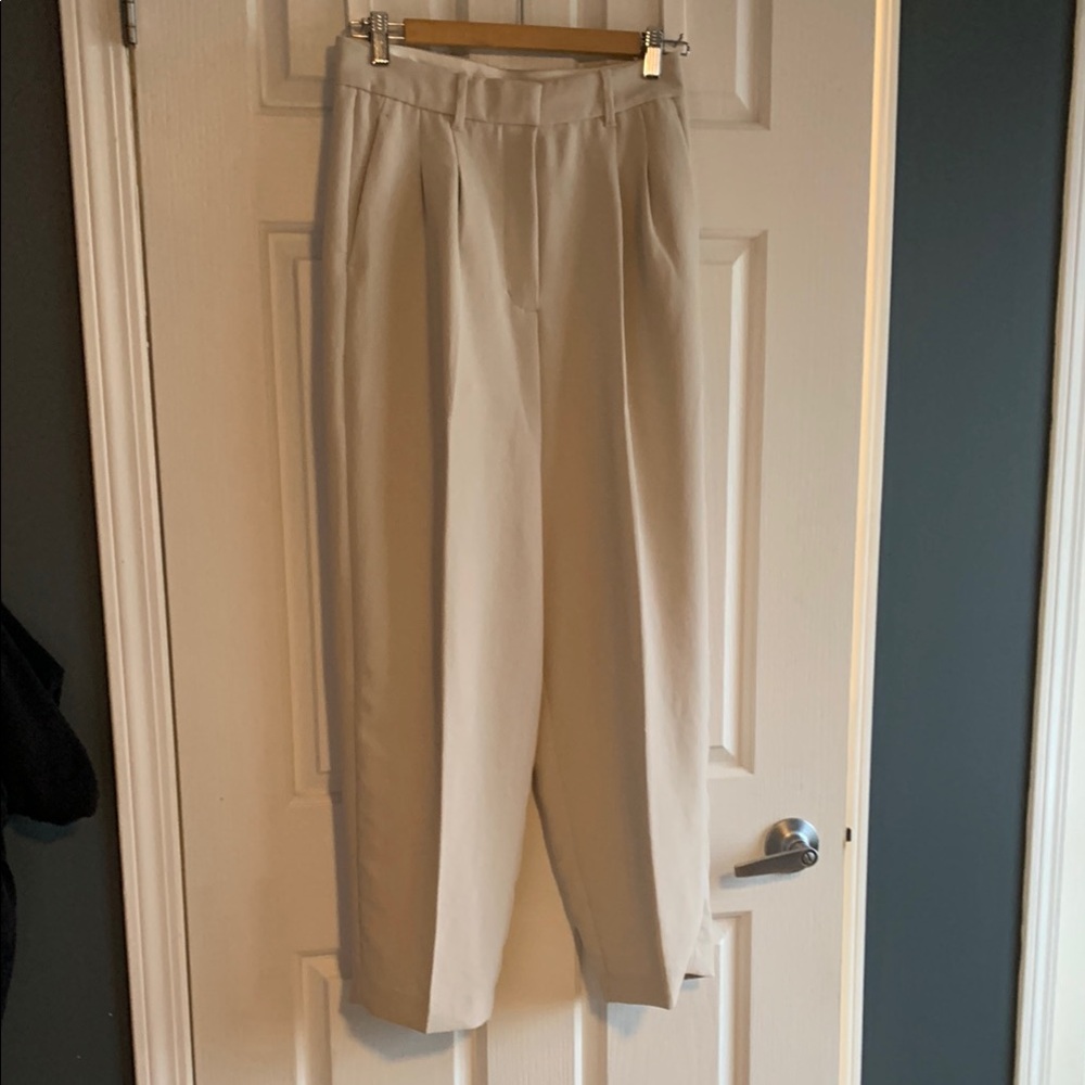 Aritzia Tan Straight Leg Pants with Relaxed Fit